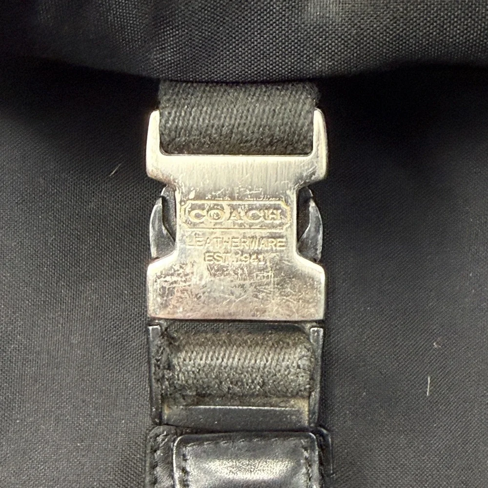 Coach Black Nylon Leather Messenger Bag Briefcase Laptop Bag 6410 Mens‎ Womens